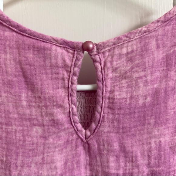 Lularoe Maddy Womens Size L Purple Tie Dye Gauze Flutter Sleeve Smocked Top - Picture 4 of 8